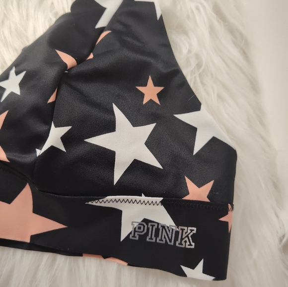 🥰 EUC Victoria's Secret PINK Bonded Bralette Swim/Gym, Star Print, Medium - Picture 6 of 9